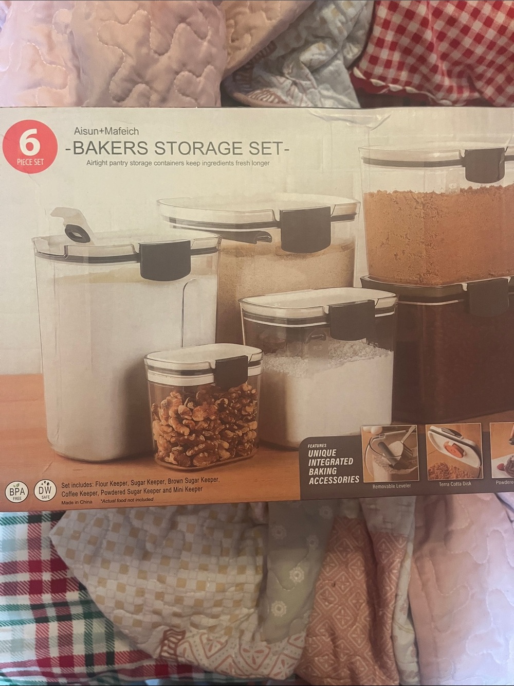 Bakers Storage Set - Clear with Black Lids (6-Piece)